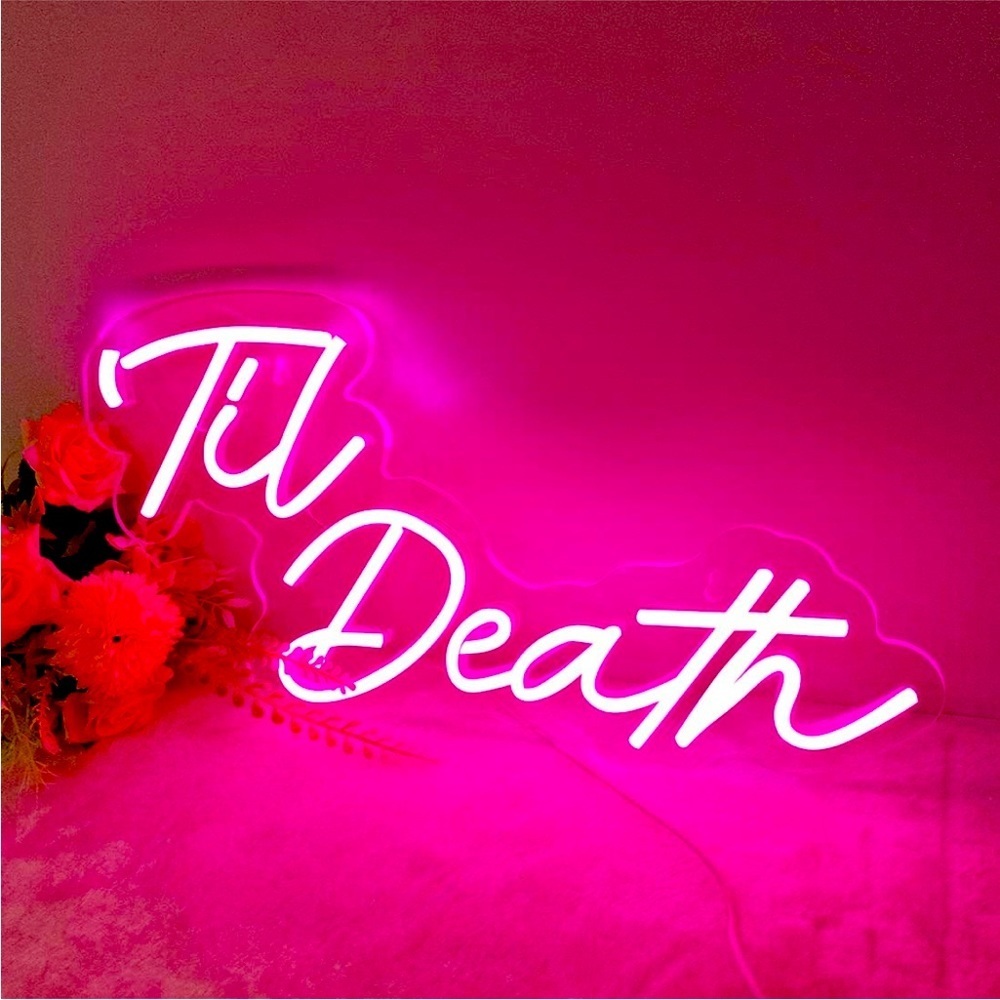 Til’ Death Neon Pink LED Light Birthday Party Graduation Teenager Bedroom Decor - Picture 4 of 6